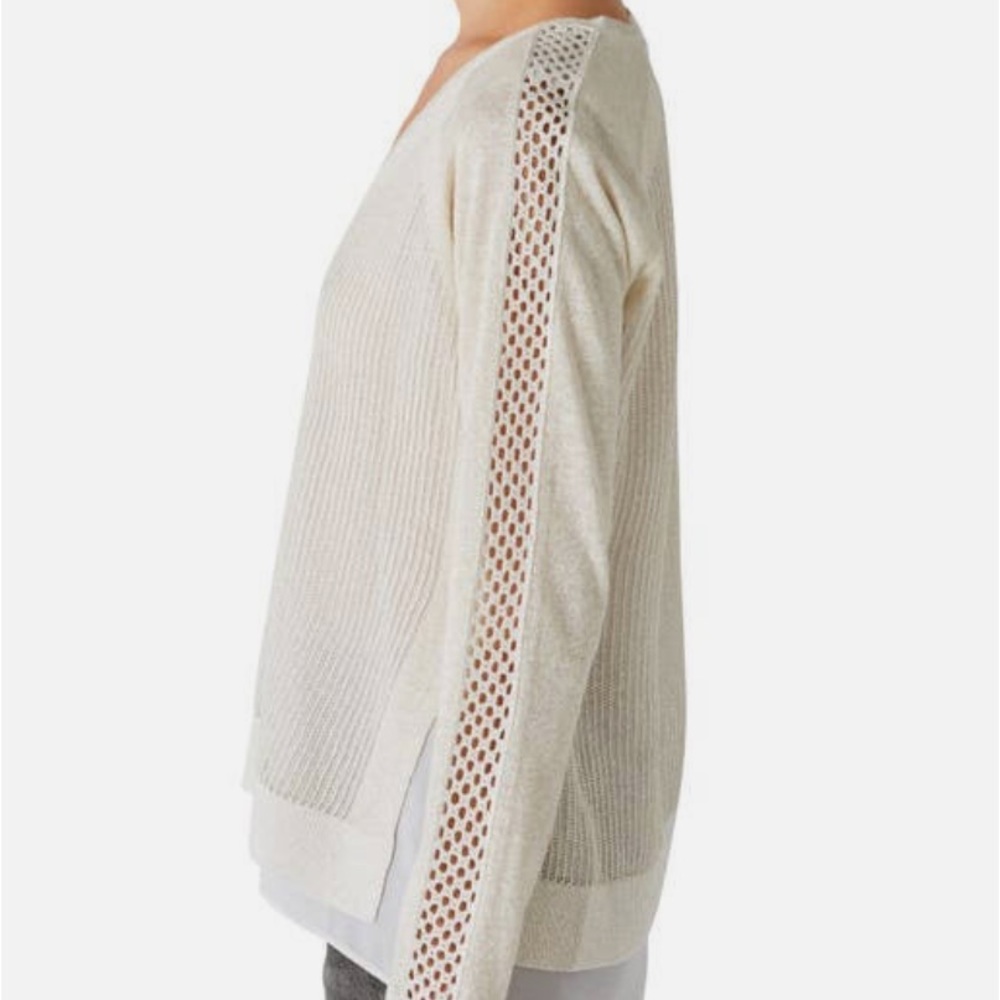 Lucky Brand Knit Gold and Cream Sweater - Picture 3 of 11
